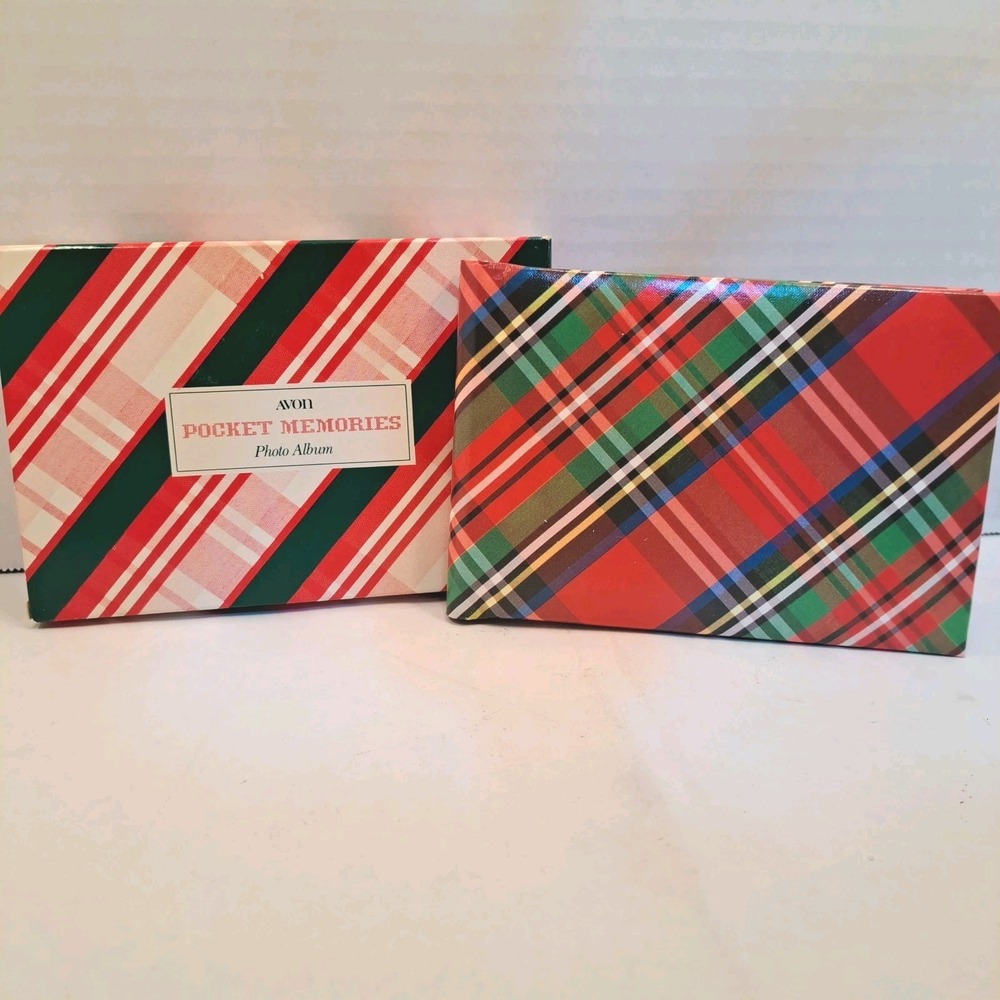 Avon Pocket Memories Photo Album Multicolor Plaid Cover Spiral Bound
